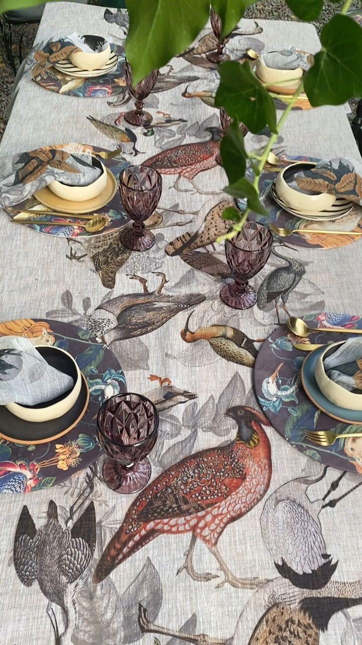 Mantel Panguipulli - 180 x 250 cm.- Lino Poliester - (6  puestos) - Tuyo Print-2