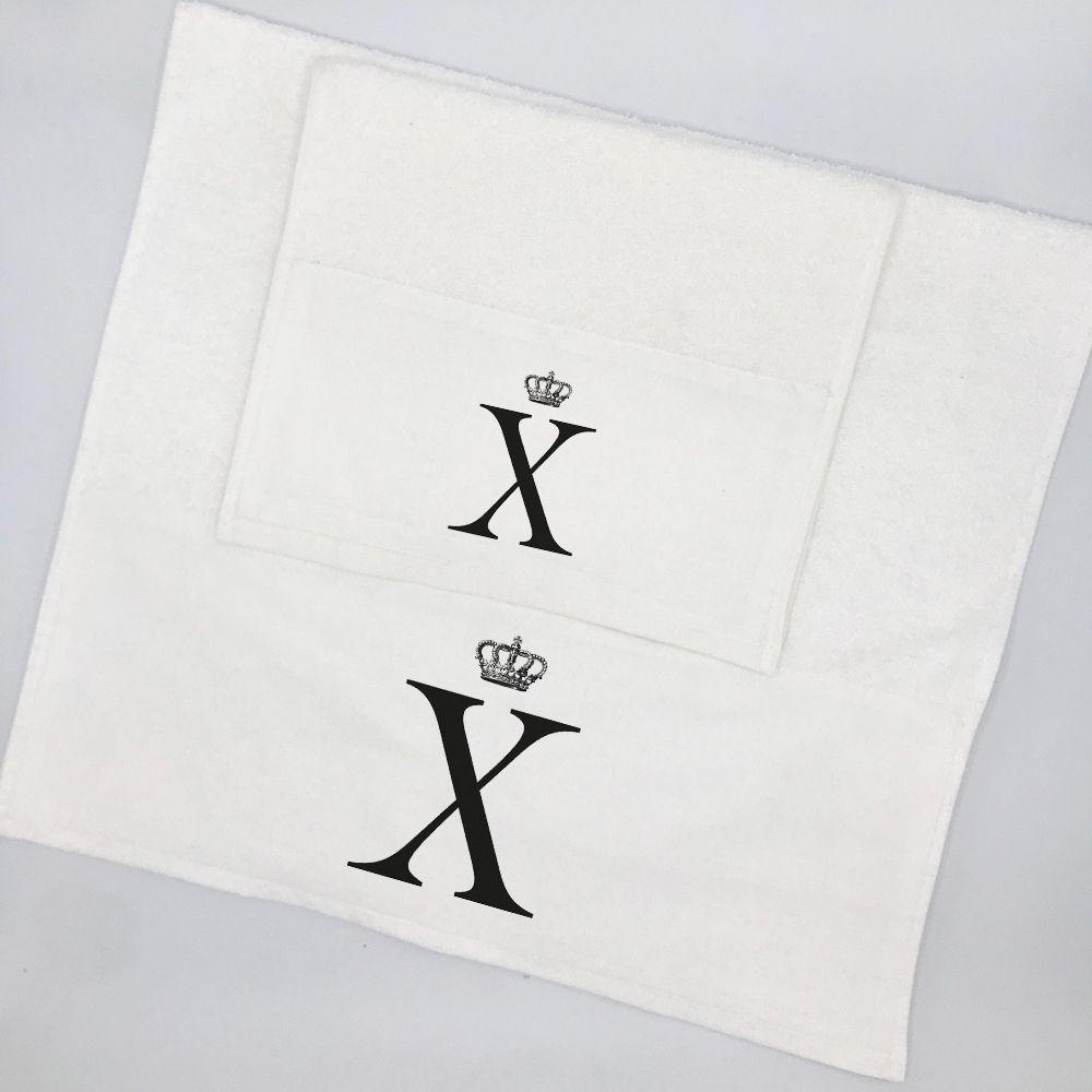 Juego de Toallas mano y visita Letras Corona X-0