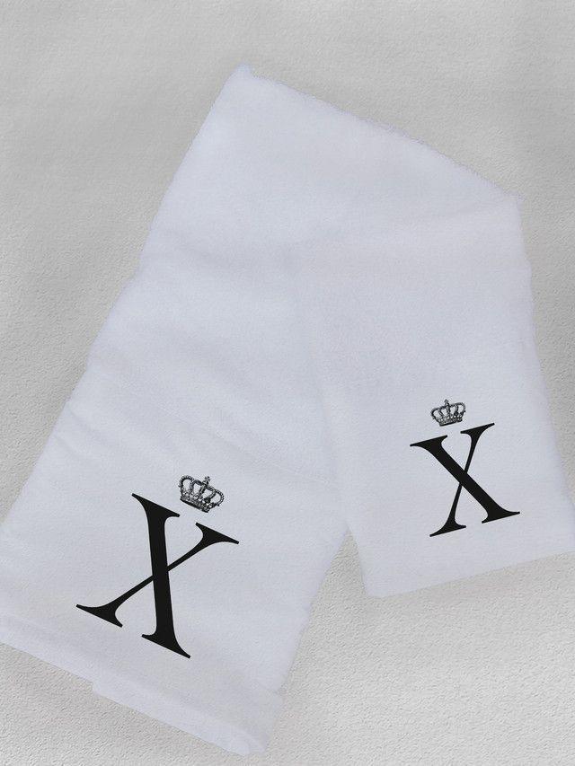 Juego de Toallas mano y visita Letras Corona X-1