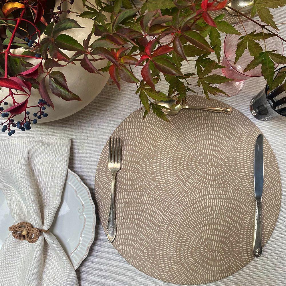 Set 4 Bajoplatos Taupe - con base-3