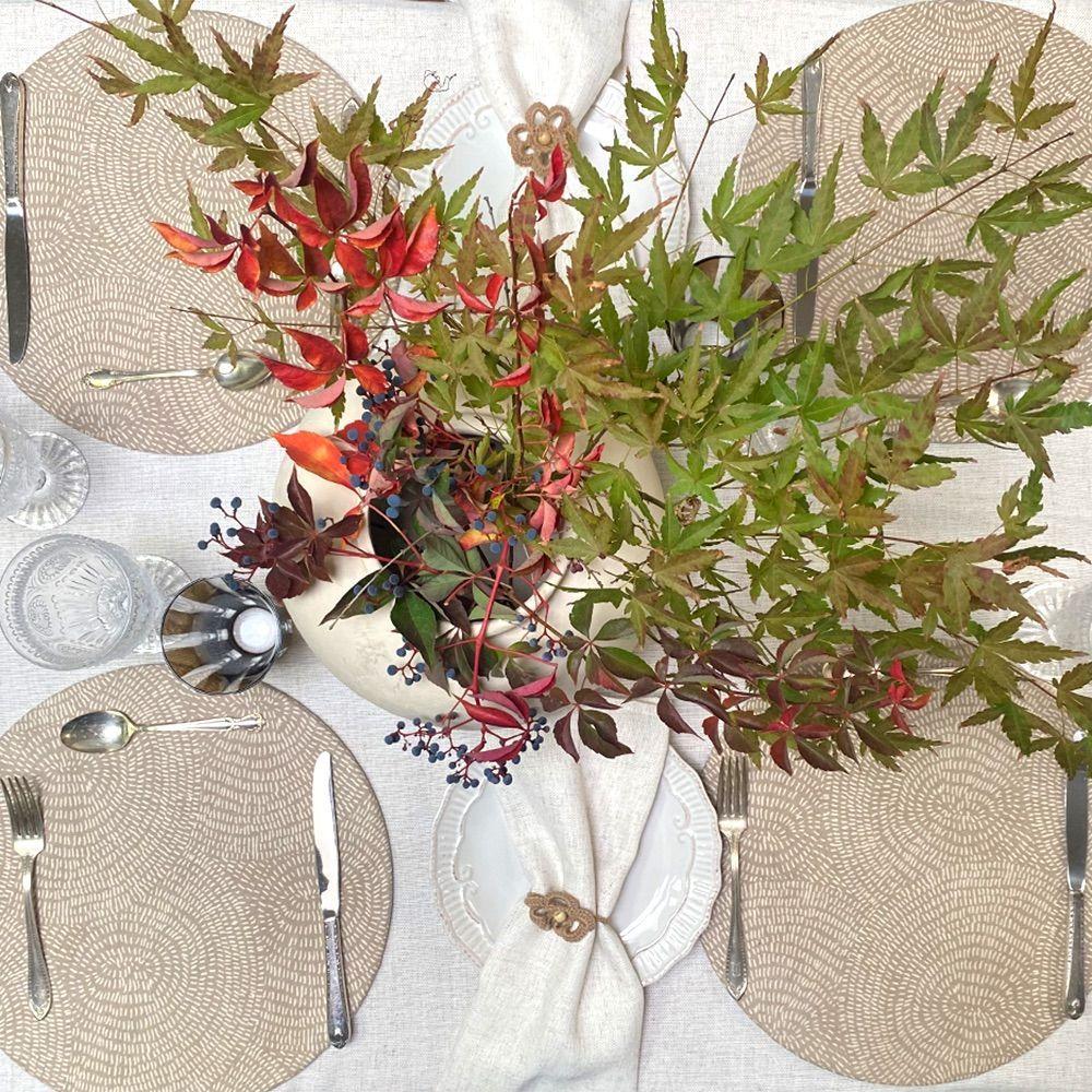 Set 4 Bajoplatos Taupe - con base-5