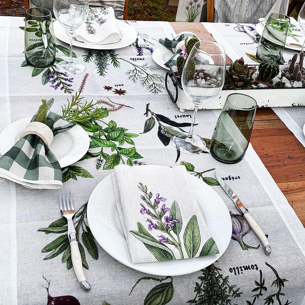 Set 4 Servilletas Hierbas - Lino Poliester - 44 x 44 cm-2