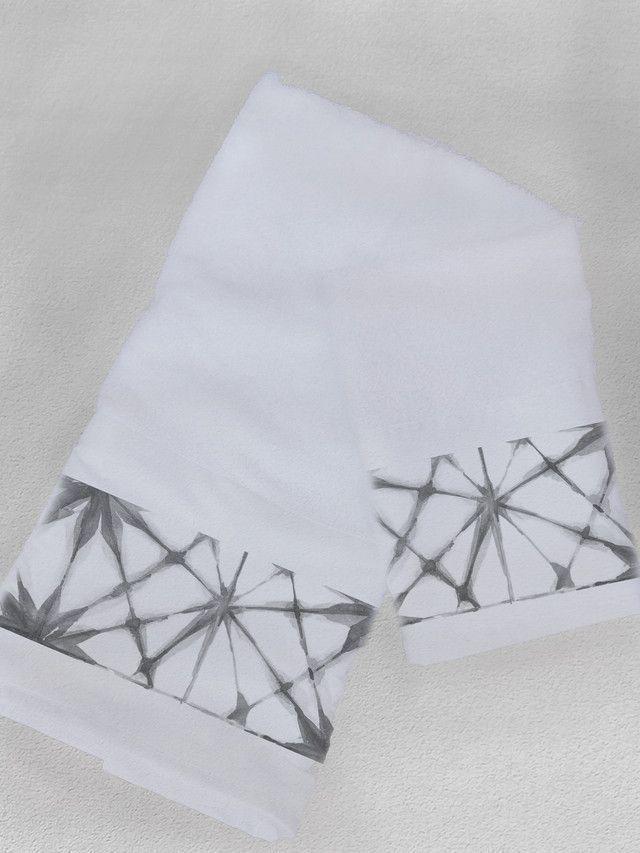 Juego de Toallas mano y visita Shibori gris-2