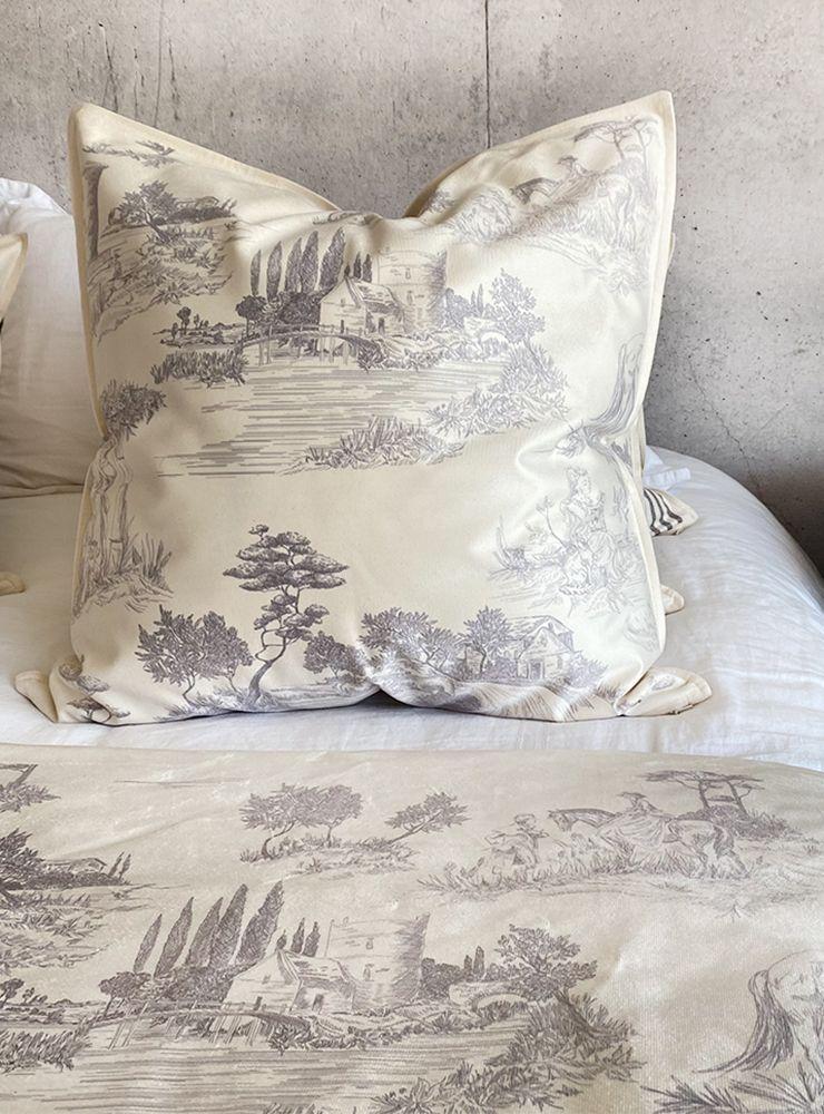 Piecera + 2 cojines Toile de Jouy - 70x200-1