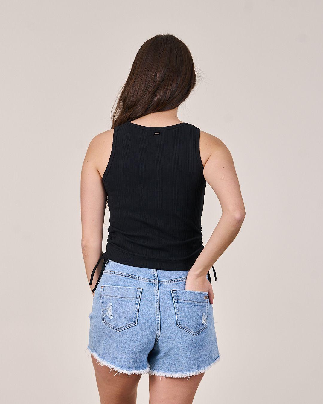Polera Tank rib Fantasia recogido lateral - Polemic Girl-3