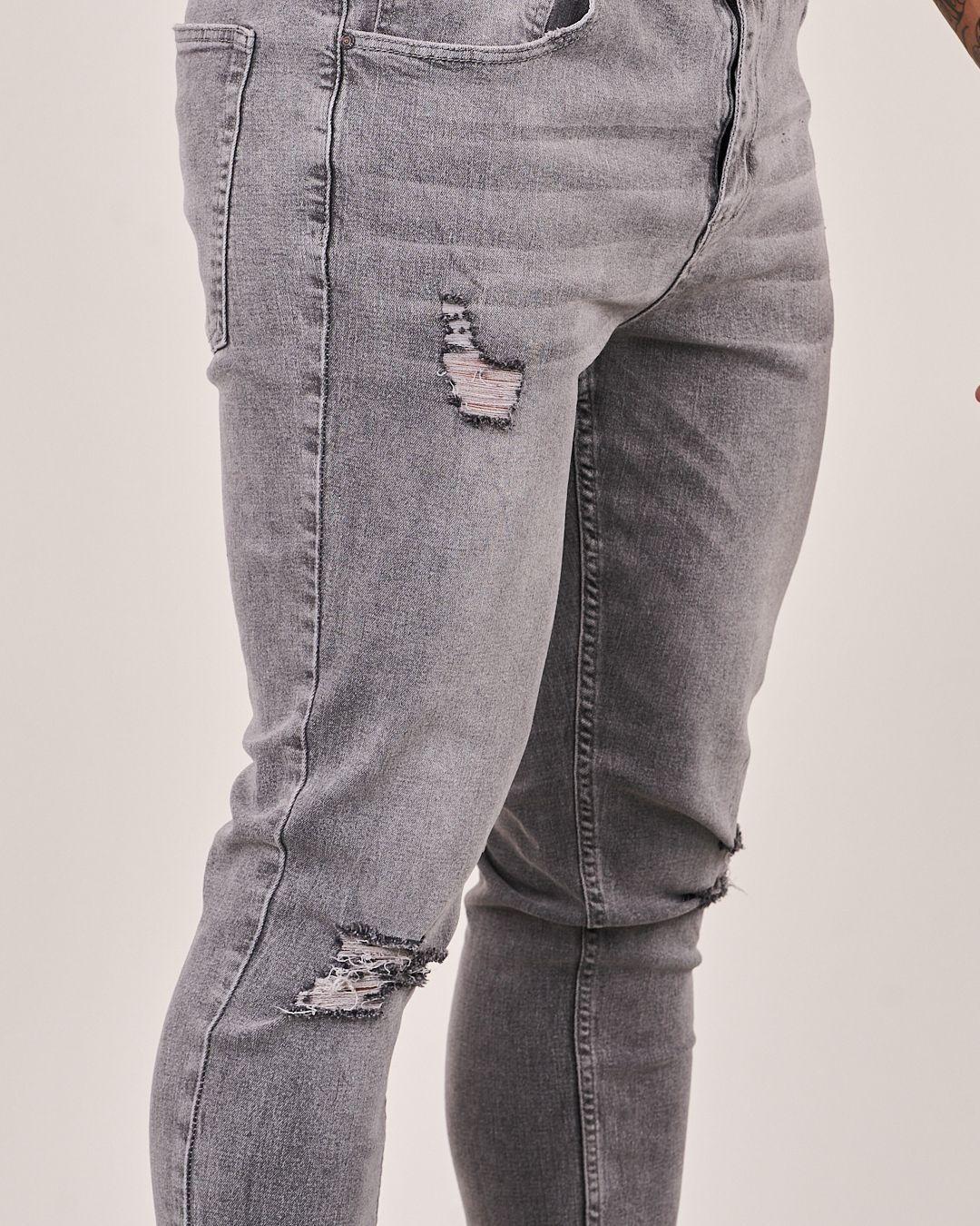 Jeans skinny fit denim gris Polemic-5
