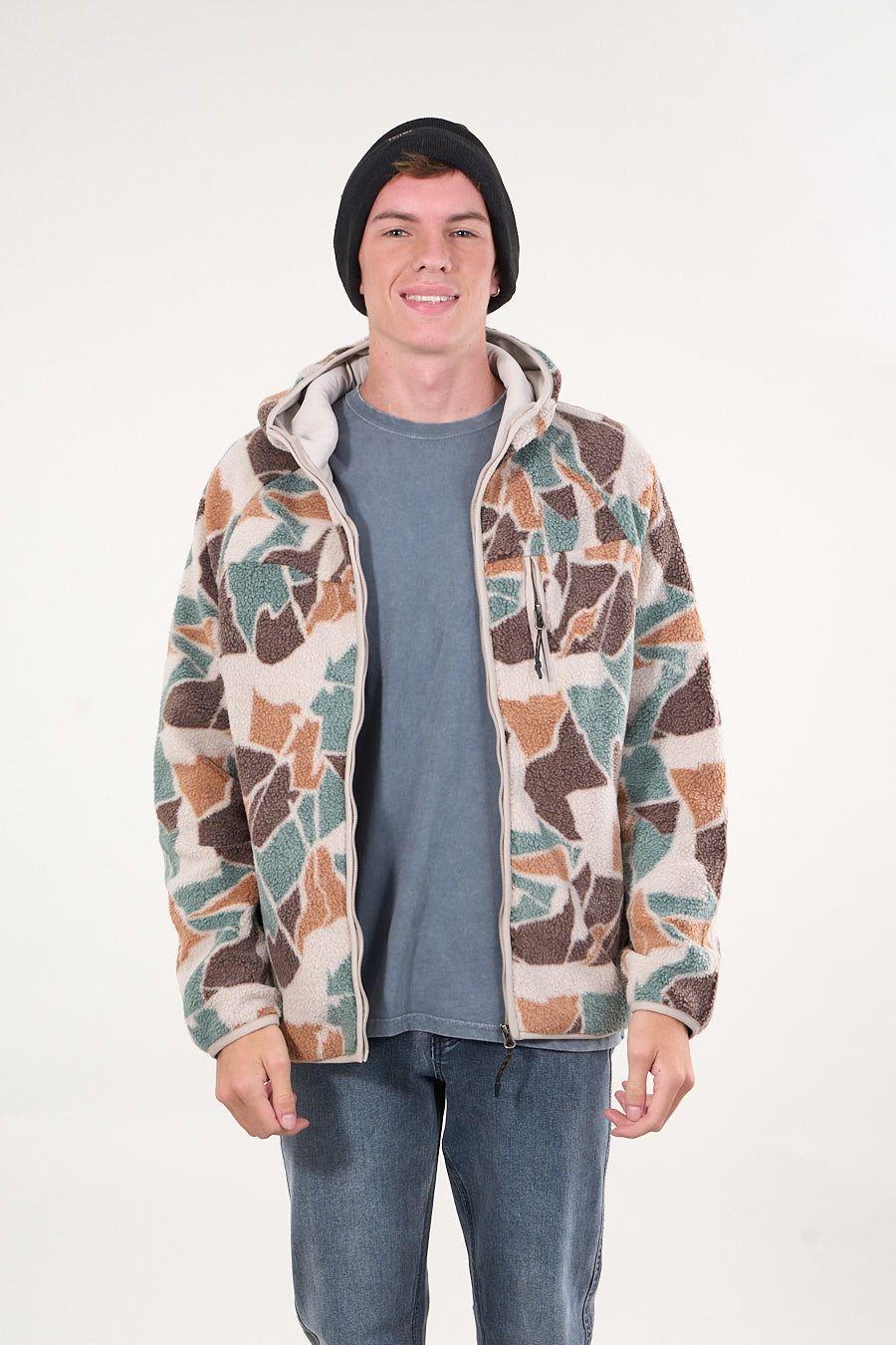 Poleron Mini sherpa full cierre y gorro Crudo wi8312 Polemic-3