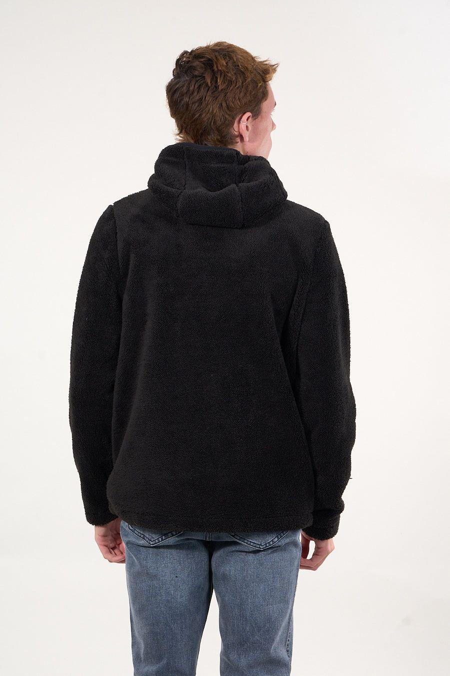 Poleron Bonded Shaggy con gorro Negro wi8301 Polemic-4