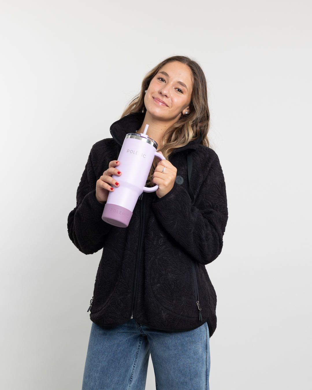 Poleron mujer polar sherpa Textura hot print Polemic-4