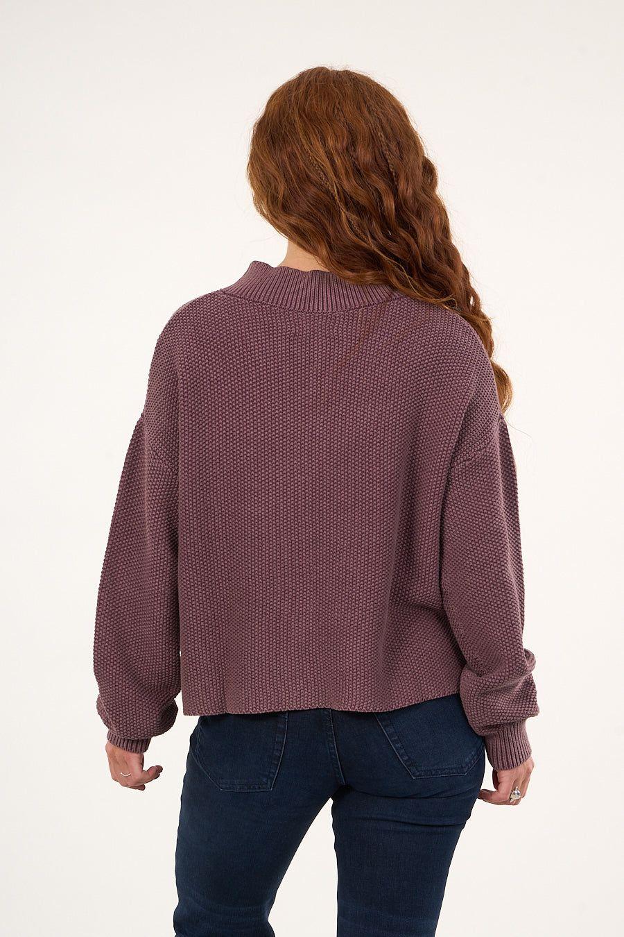 Sweater mujer algodon con proceso Ciruela Polemic-2