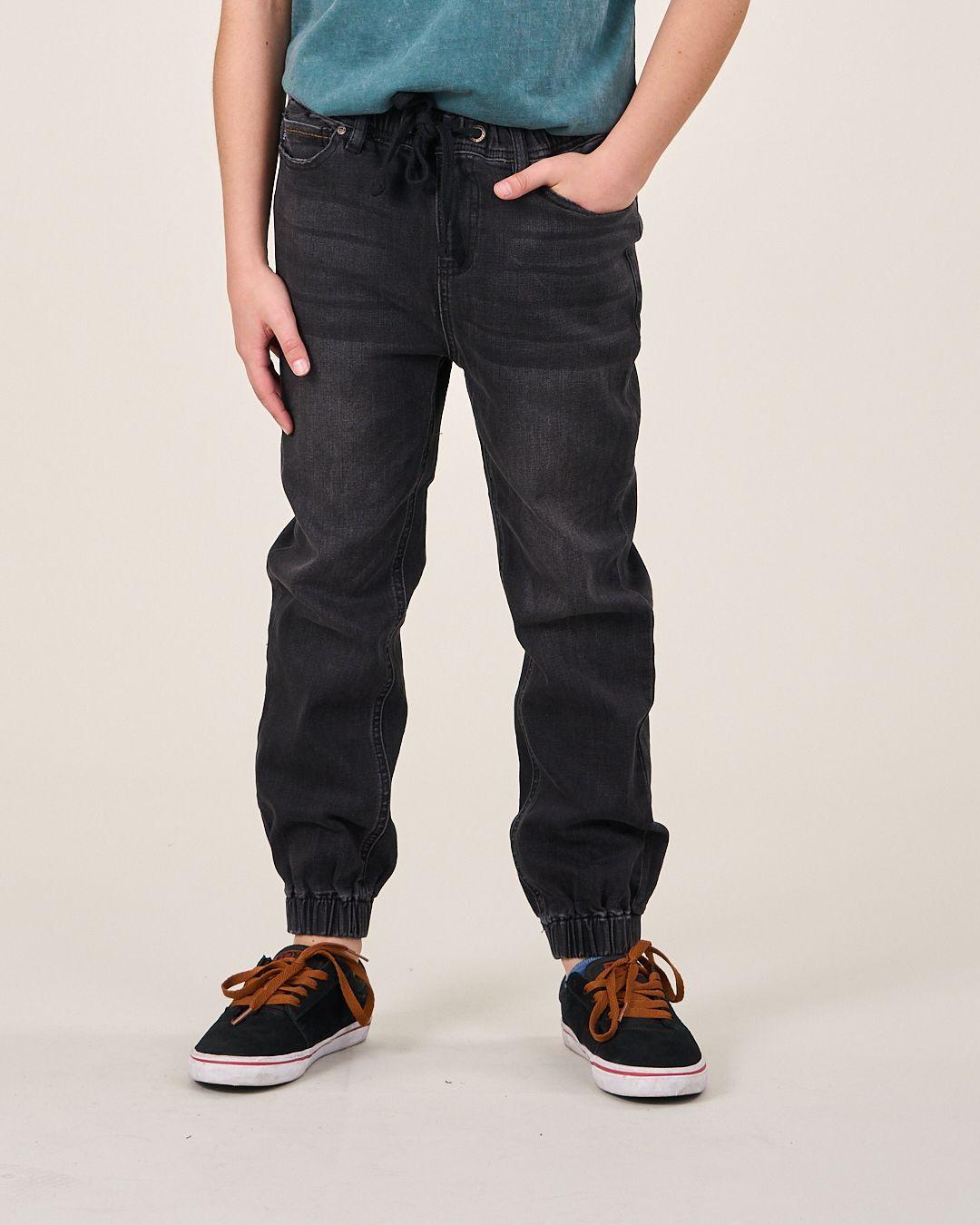 Jogger niño denim Standar Fit Negro 4196 Polemic-4
