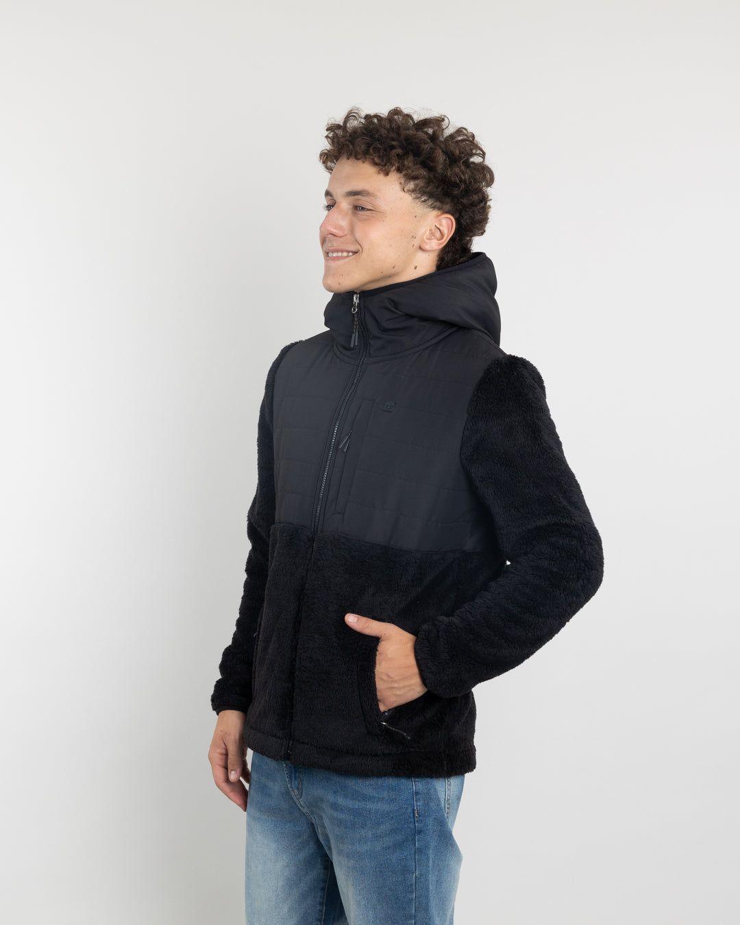 Poleron niño Polar Shaggy aplicación tela con gorro Polemic-2