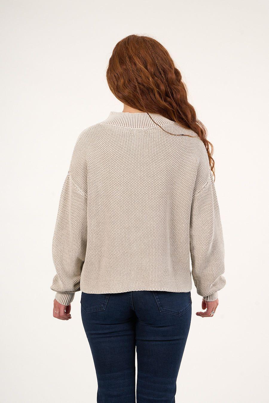 Sweater mujer algodon con proceso beige Polemic-2