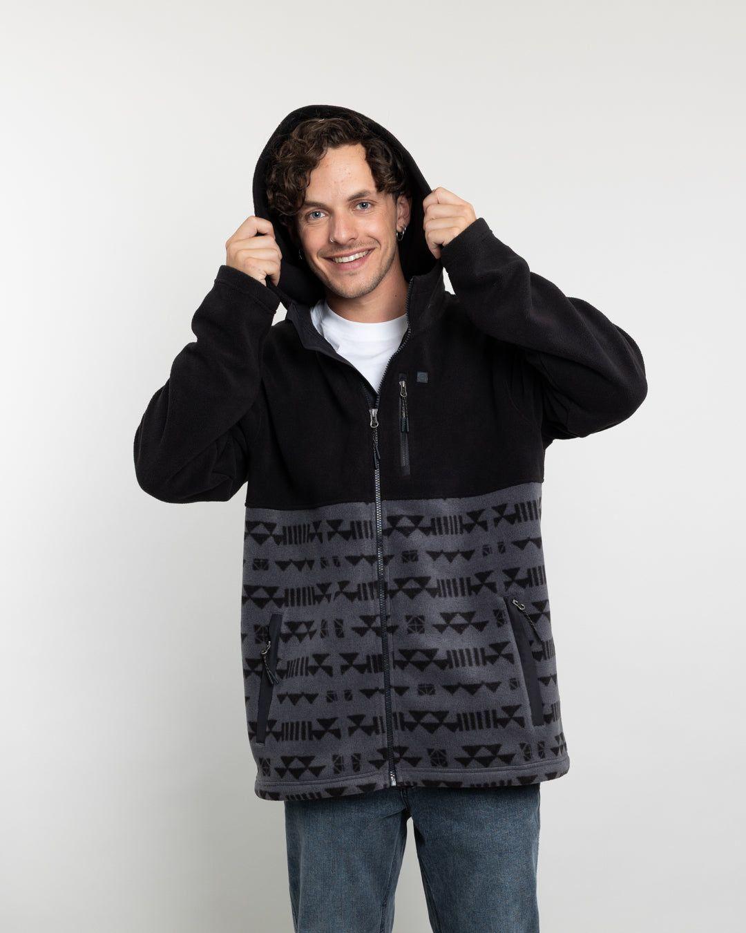 Polerón Hombre Polar micropolar estampado con gorro Polemic-4