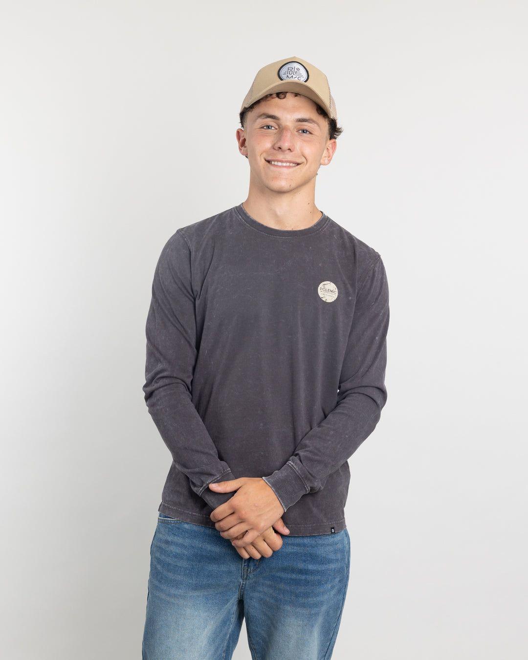 Polera manga larga juvenil con proceso y estampado Polemic-4