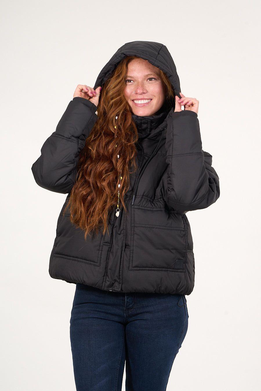 Parka Puffa con polar interior Negro mujer Polemic-4