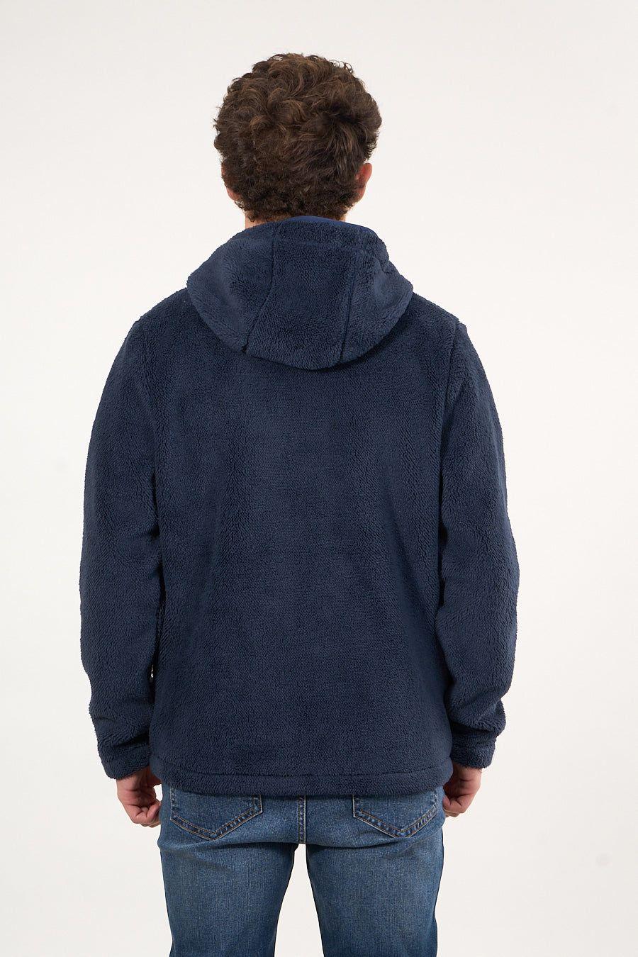 Poleron Bonded Shaggy con gorro Azul wi8301 Polemic-4