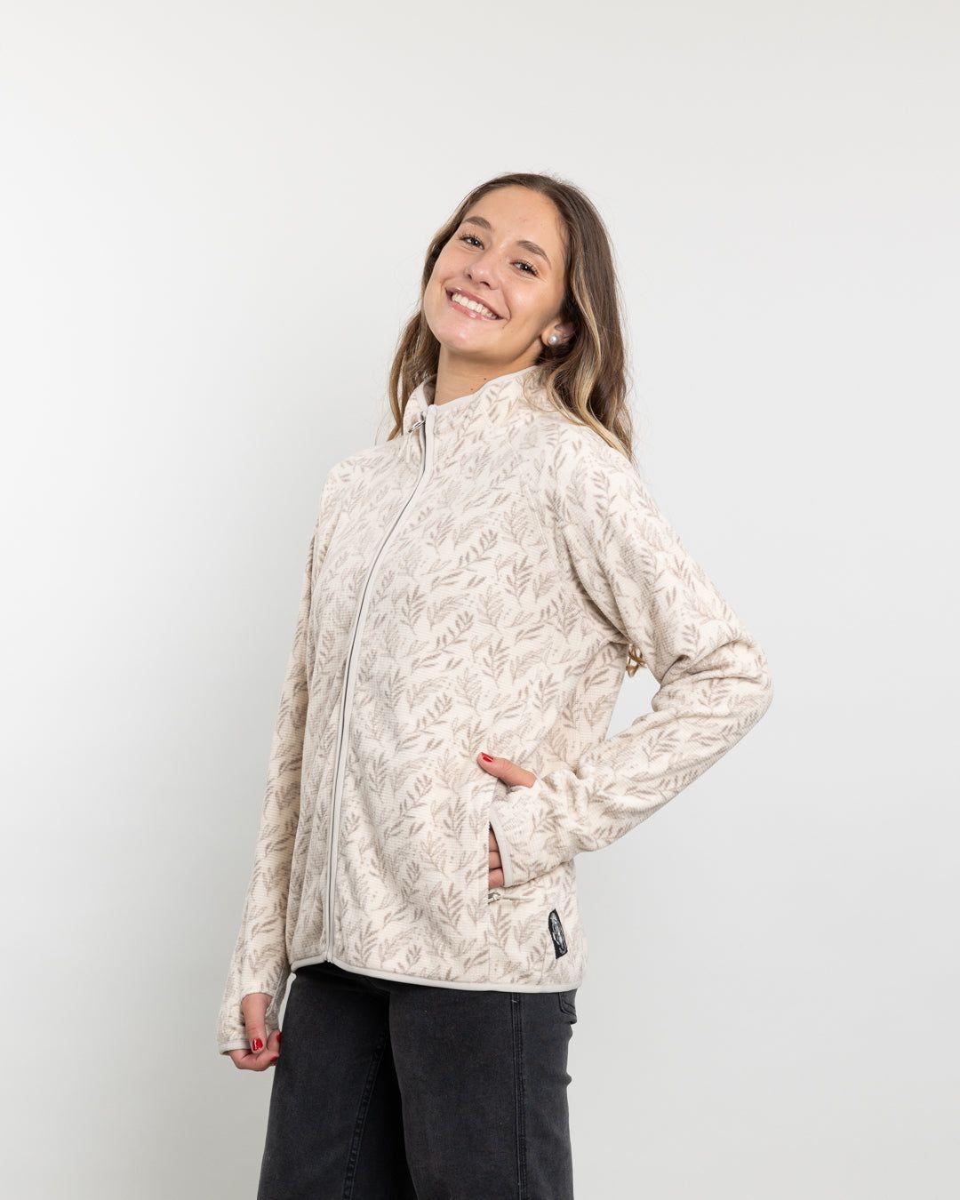 Poleron mujer polar Fantasia medio cierre Leaf Polemic-2