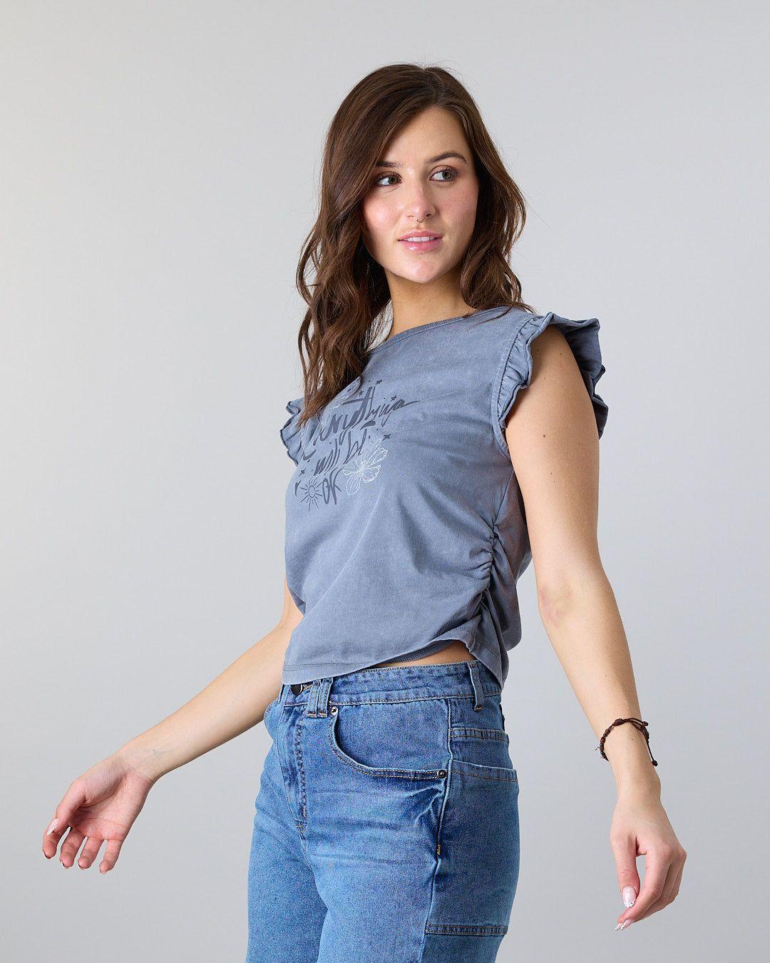 Polera Mujer manga con vuelos Print Glitter Polemic-2