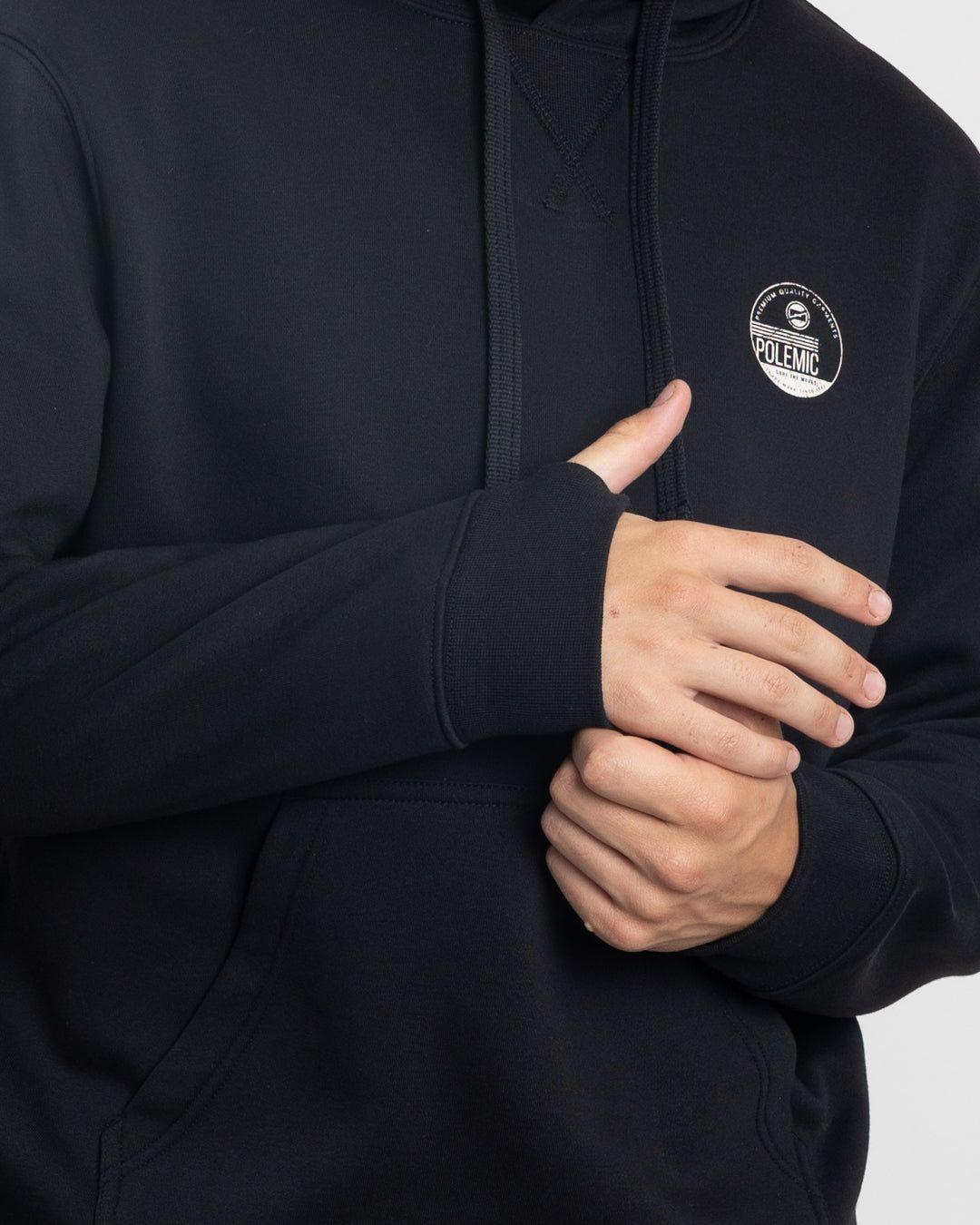 Poleron tipo canguro sin cierre Invierno Negro niño POLEMIC-3