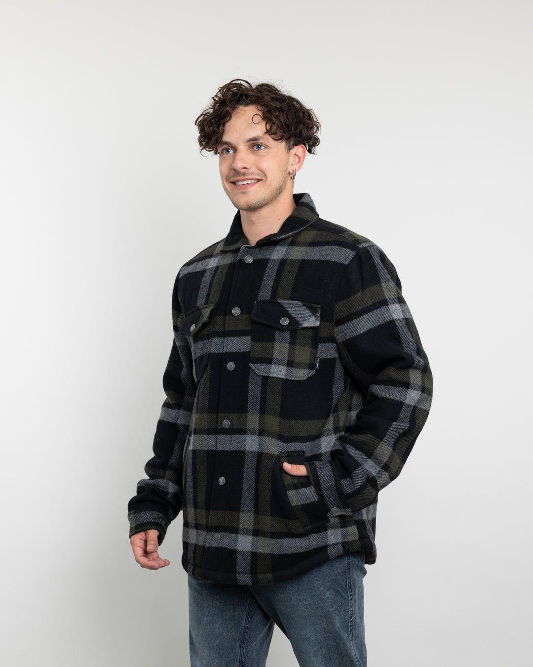 Chaqueta Campera hombre forrada en Sherpa Leñadora sin gorro Polemic-3