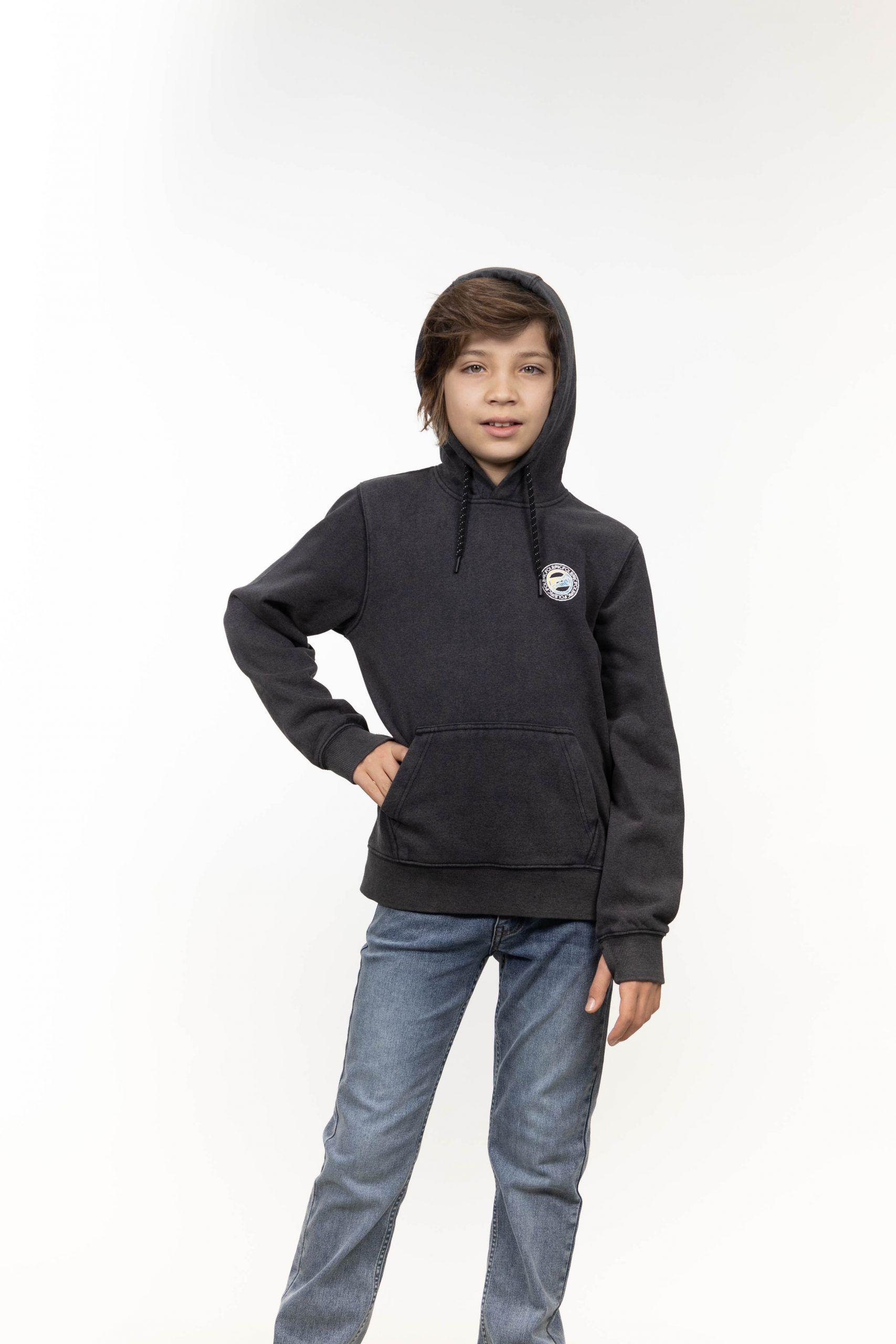 Poleron Regular Fit Snow Washed Negro Polemic-3