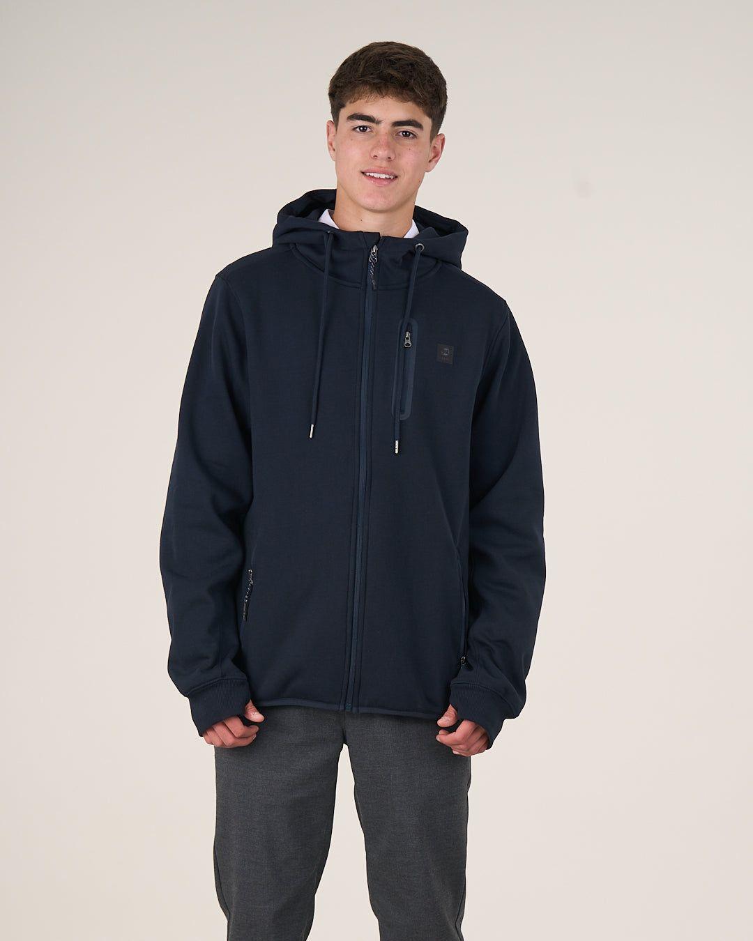 Poleron Escolar Bonded cierre y gorro CP30 (T.12-T.18) POLEMIC-4