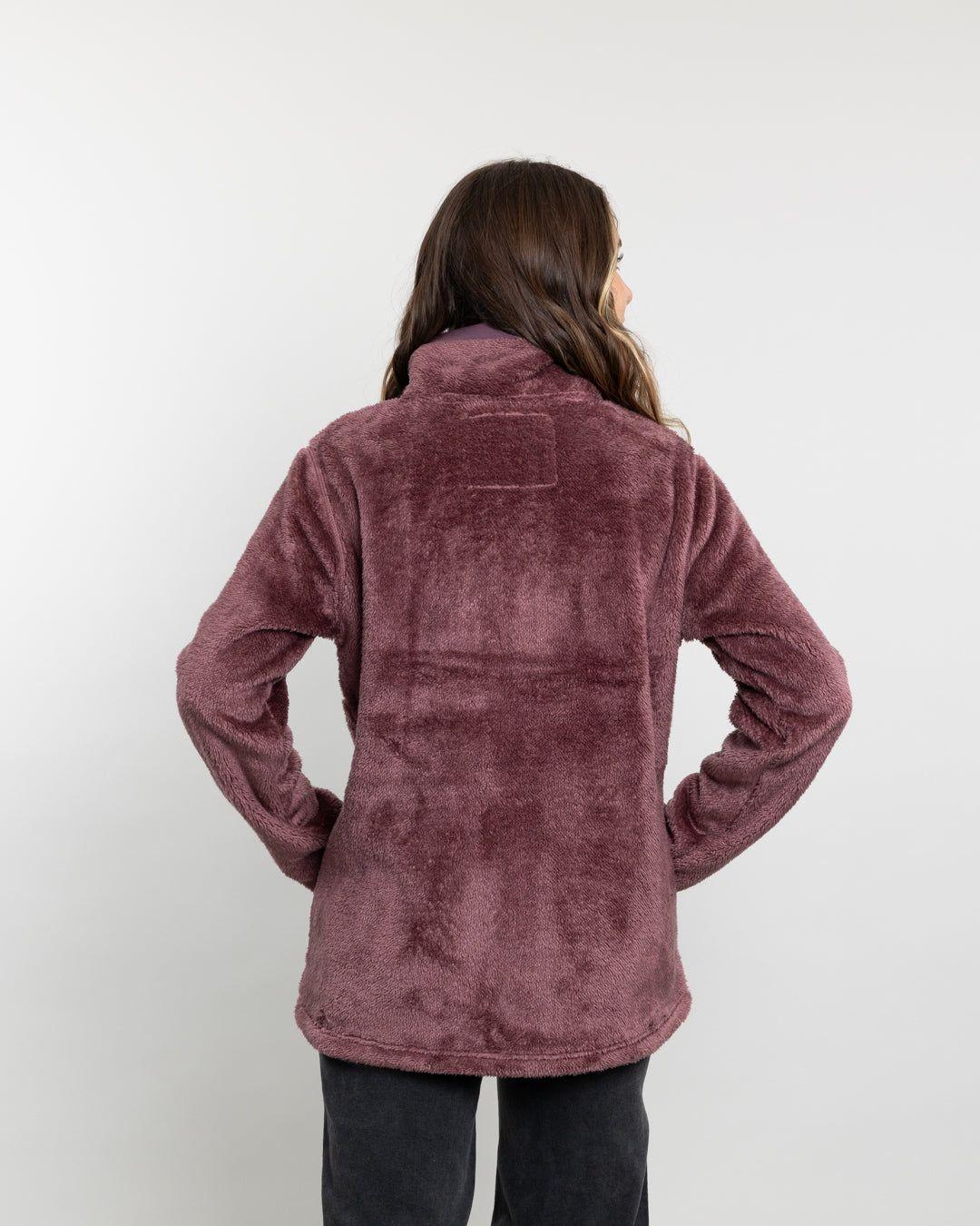 Poleron mujer Polar shaggy bonded Ciruela Burdeo Polemic-2