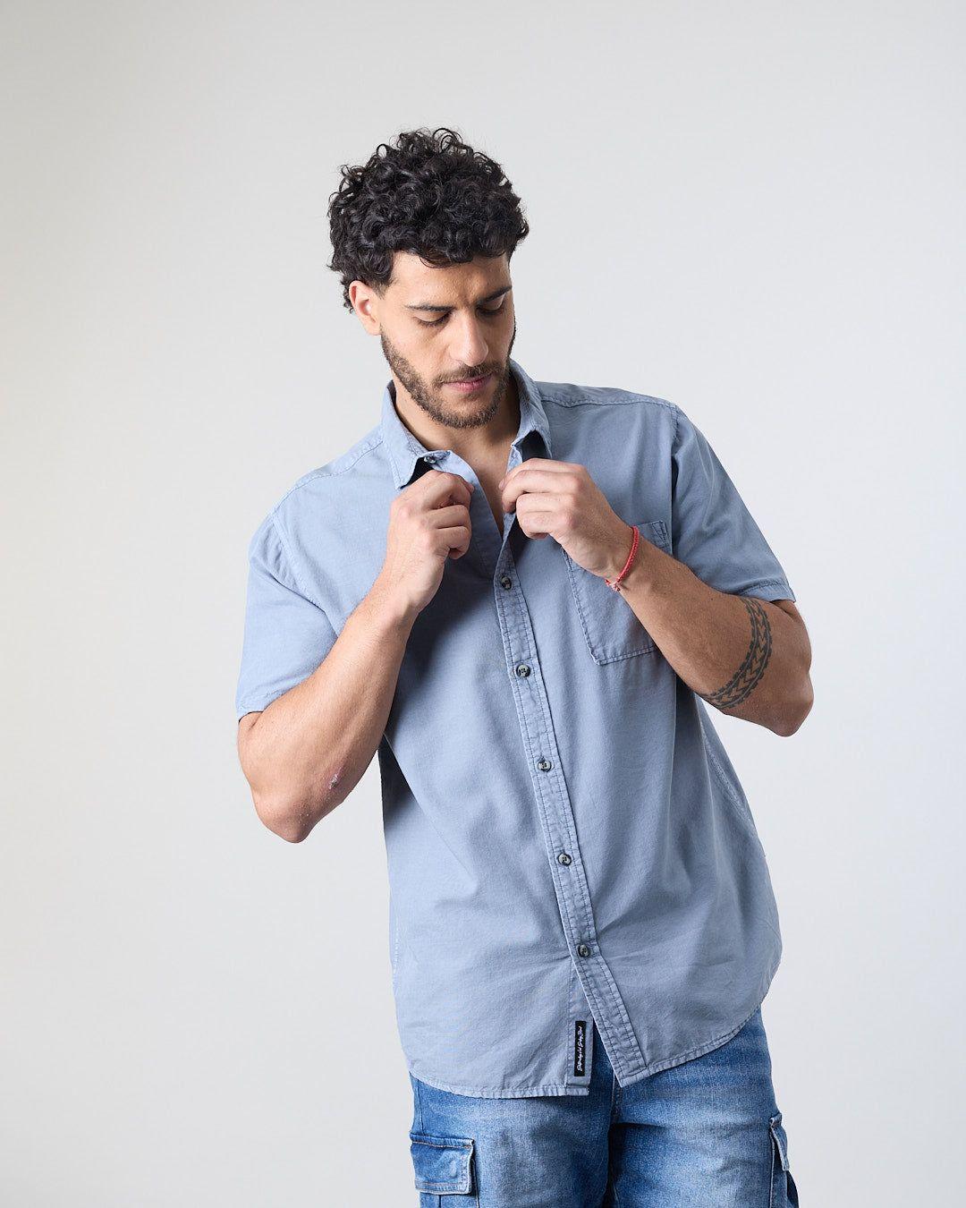 Camisa manga corta Hombre Algodón Tencel XV5781 Polemic-3