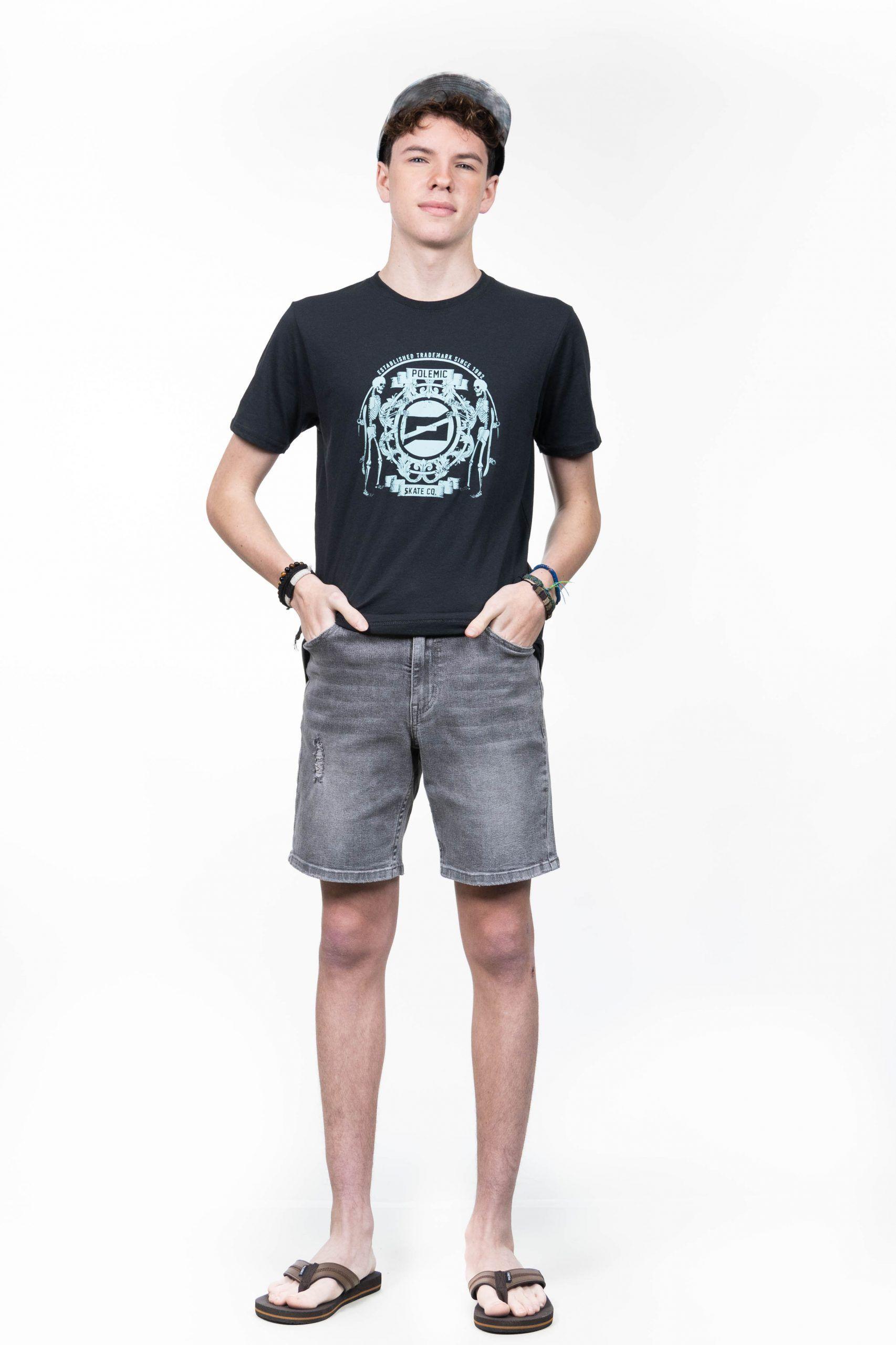 Bermuda jeans destroyed gris Polemic-3