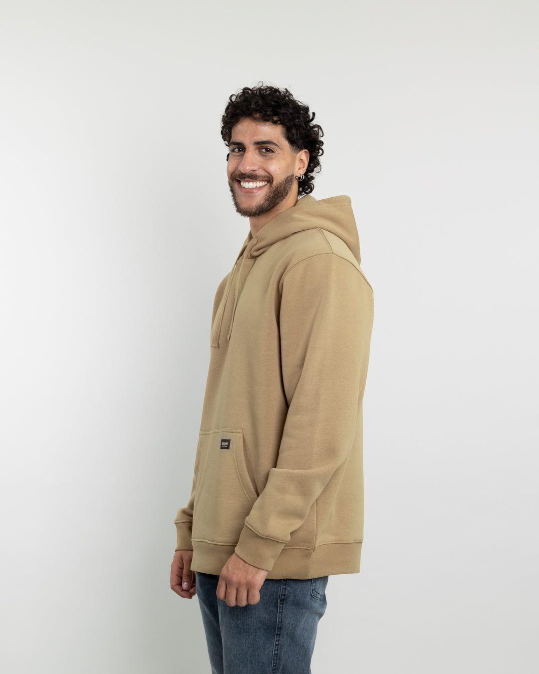 Poleron tipo canguro sin cierre Invierno Ocre POLEMIC-4