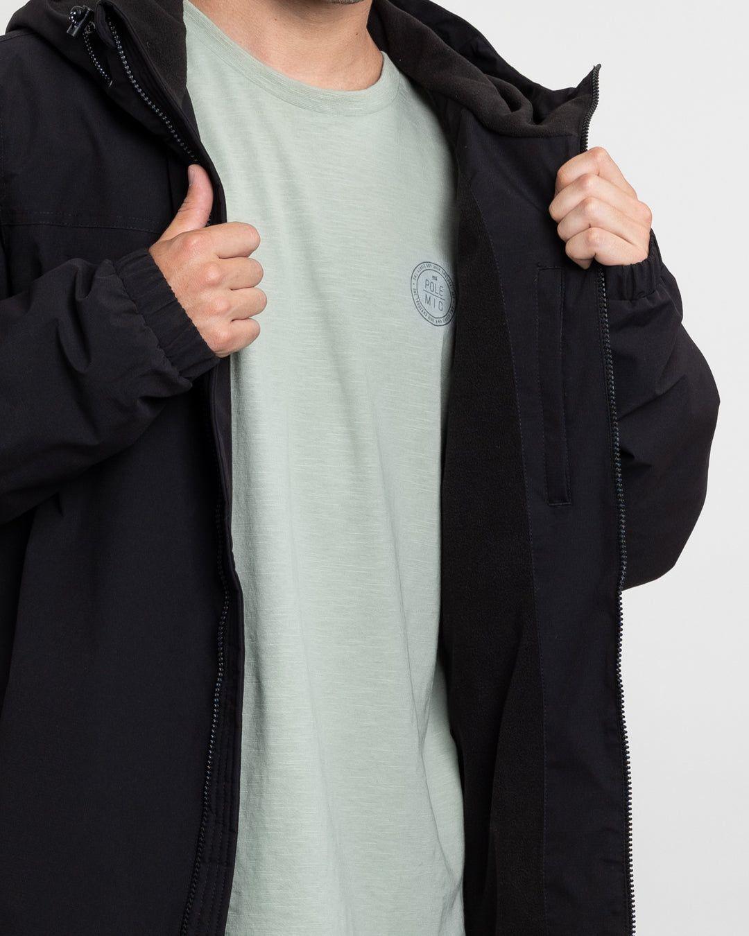 Parka Hombre Waterproof con Micropolar Negro Polemic-3