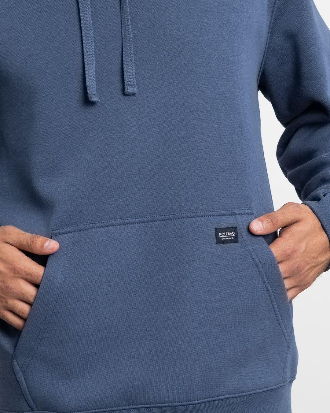 Poleron tipo canguro sin cierre Invierno Azul POLEMIC-2