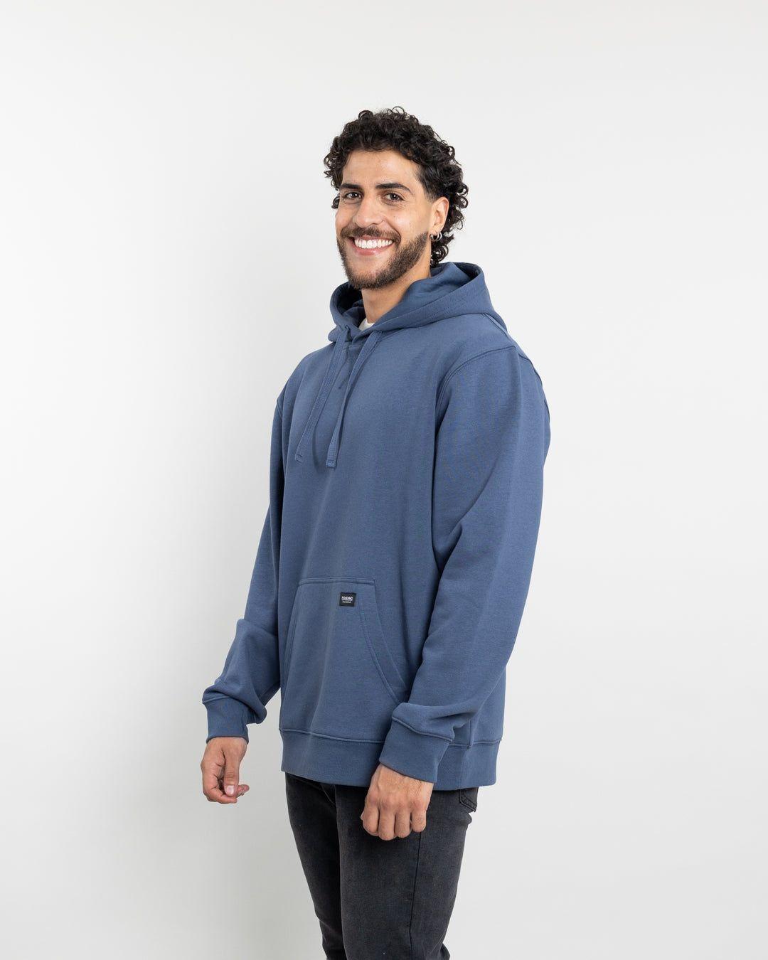 Poleron tipo canguro sin cierre Invierno Azul POLEMIC-3