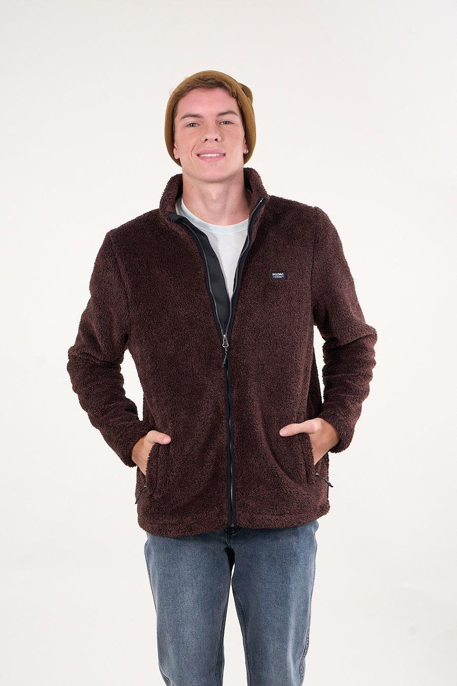 Poleron Bonded Shaggy sin gorro Burdeo wi8300 Polemic-2
