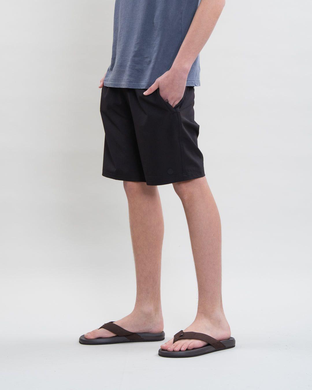 Traje de baño Juvenil pretina elasticada Castor Negro Polemic-2