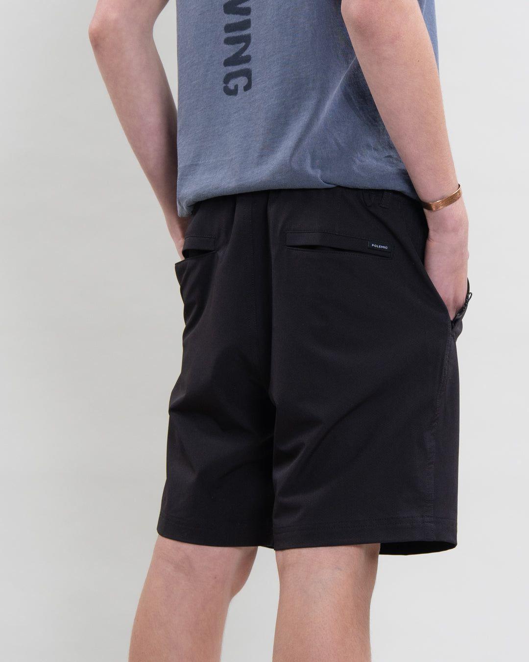Traje de baño Juvenil pretina elasticada Castor Negro Polemic-4