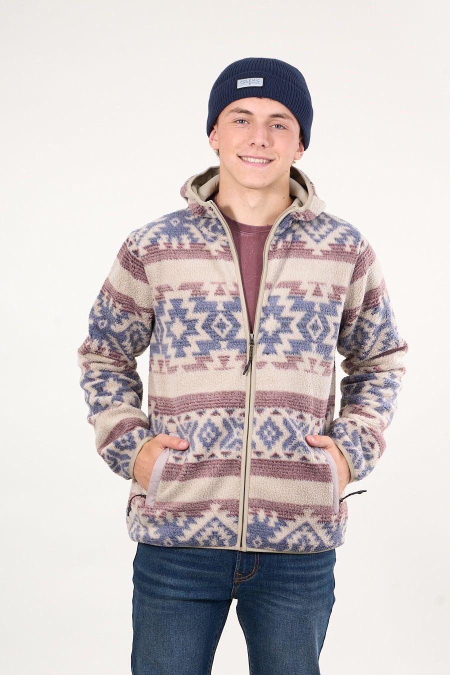 Poleron Mini sherpa full cierre y gorro Crudo wi8313 Polemic-2