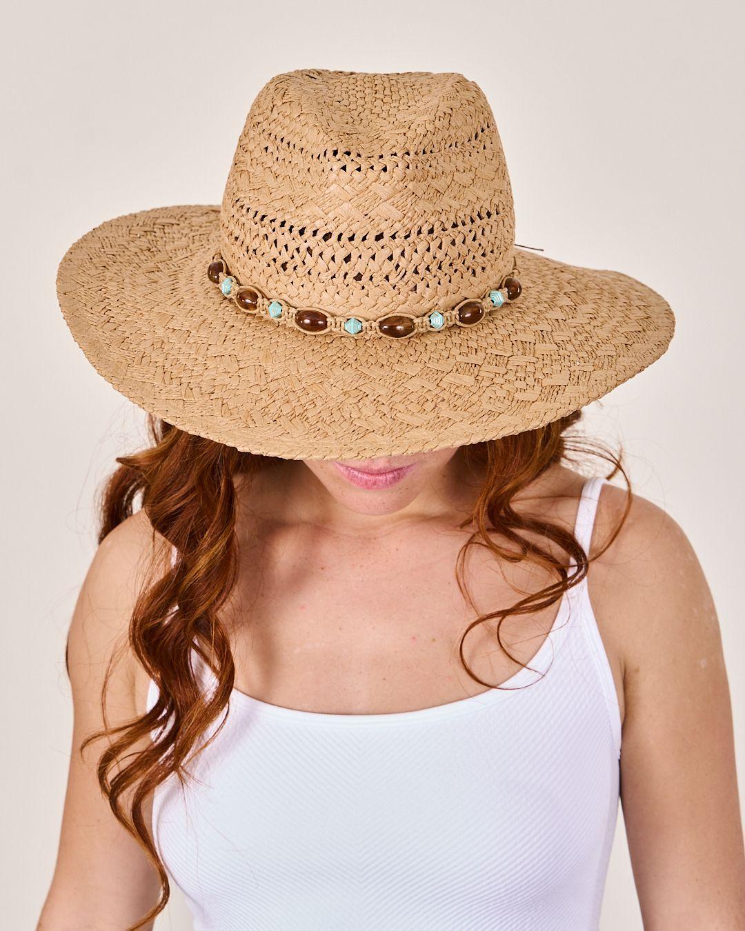 Sombrero Playero Mujer De Paja natural Beige Polemic-2