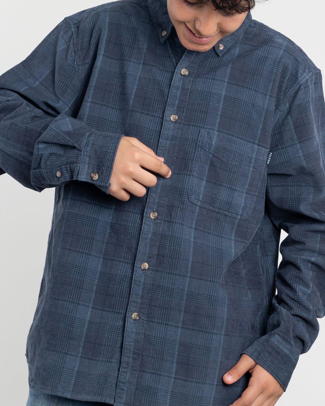 Camisa cotele juvenil a cuadros algodón Polemic-3