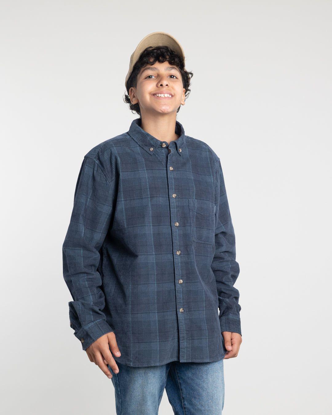 Camisa cotele juvenil a cuadros algodón Polemic-4