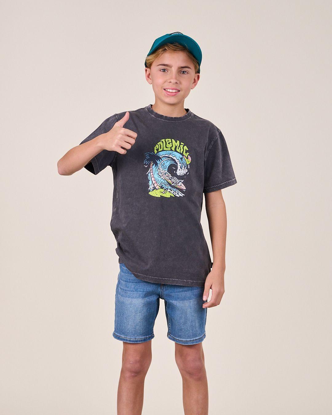 Polera manga corta Surf Up 1159 niño Polemic-4