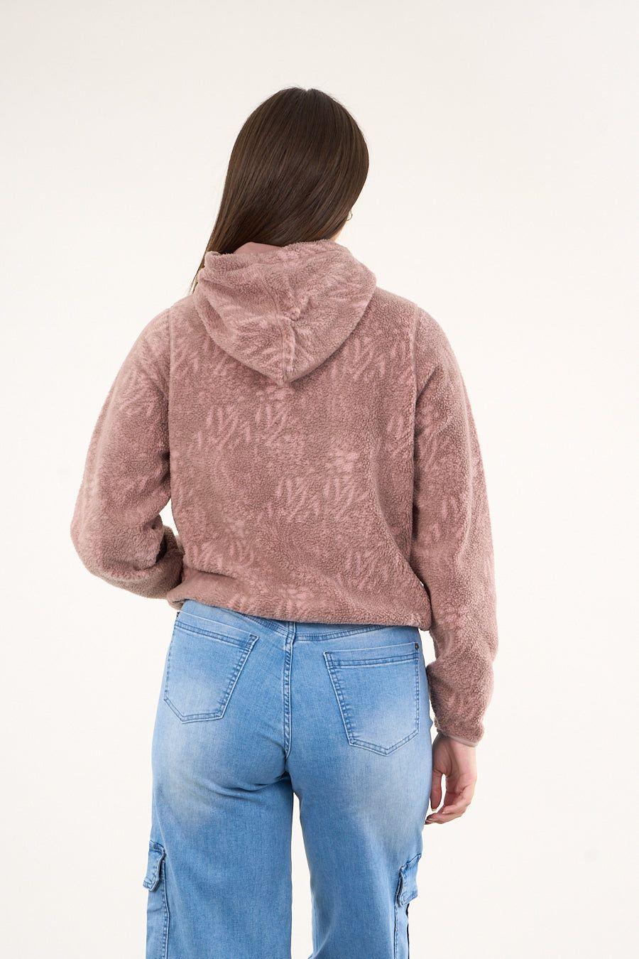 Poleron polar full print medio cierre Malva mujer Polemic-2