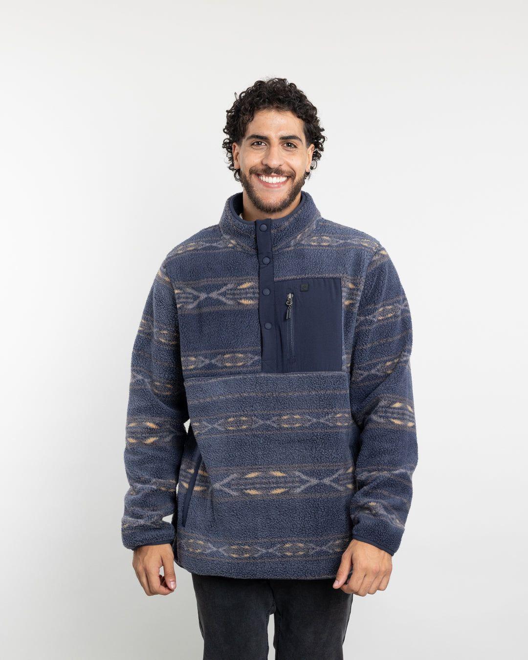 Polerón Hombre Mini Sherpa estampado sin gorro Polemic-4