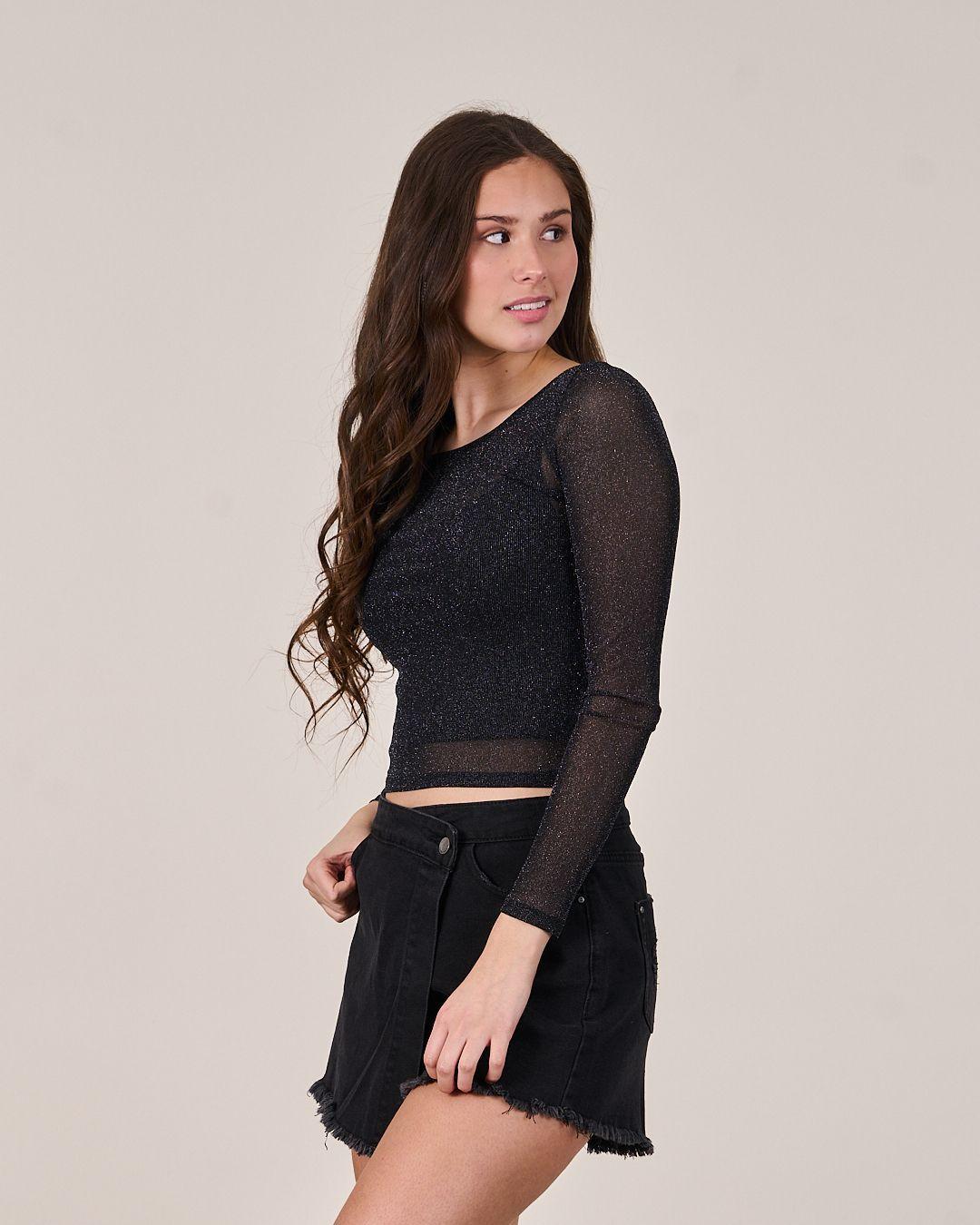 Polera Night Brillos malla elasticada - Polemic Girl-3