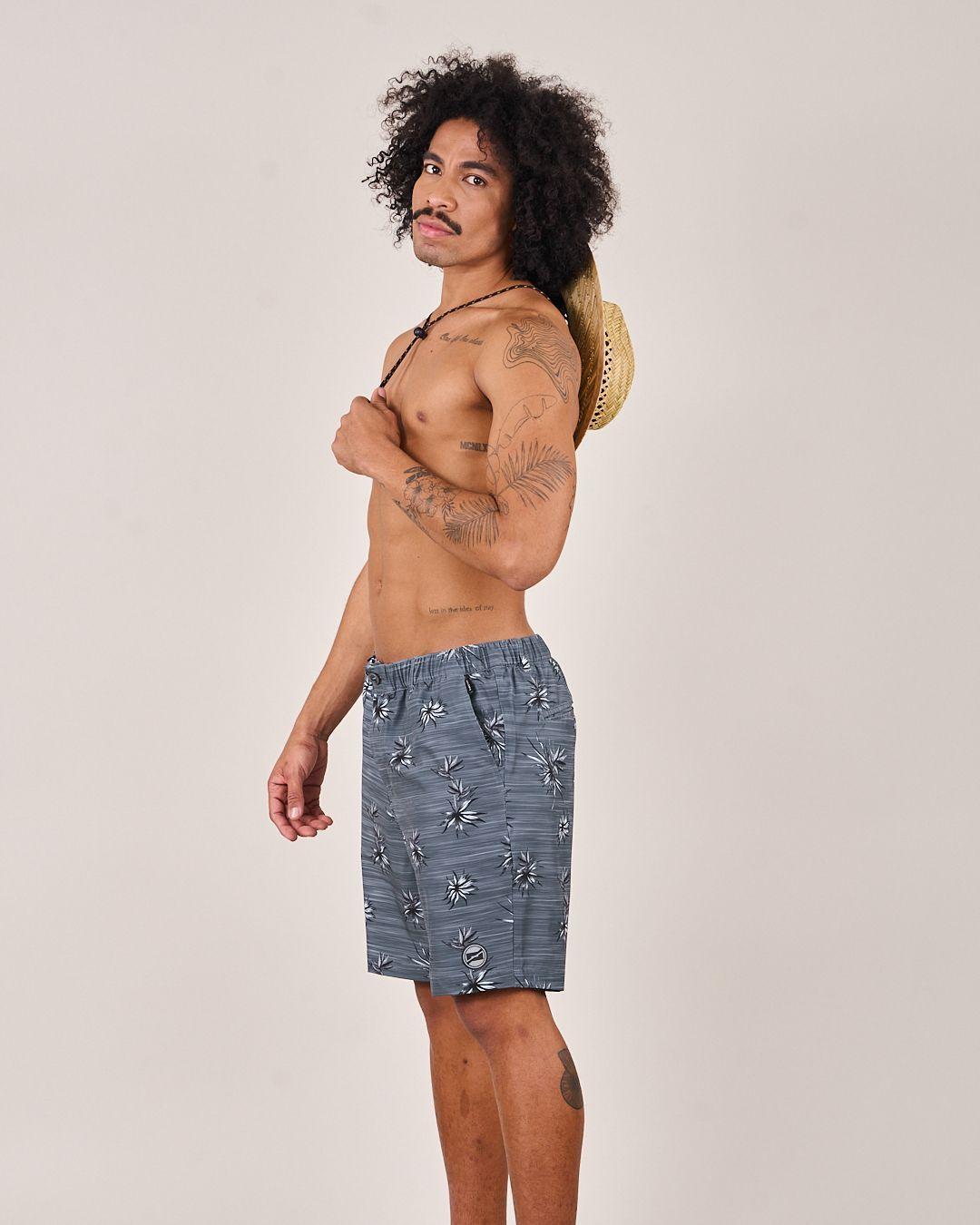 Traje de baño hombre Print Gris oscuro 3735 Polemic-2