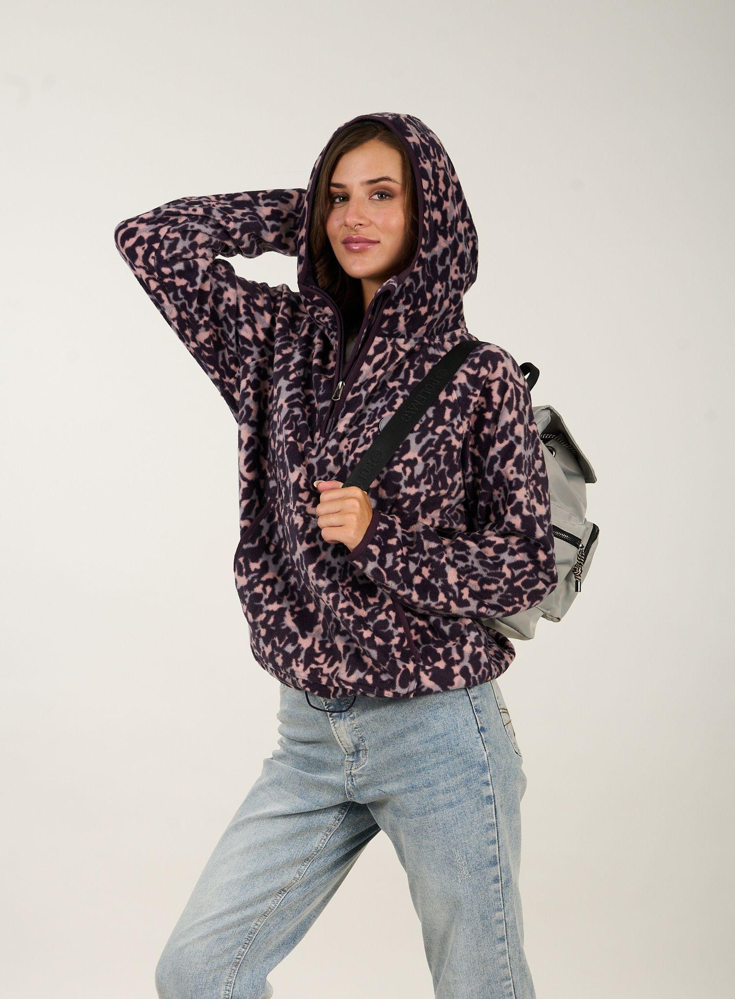 Polar Mujer Sherpa Micropolar Print Ciruela Polemic-1