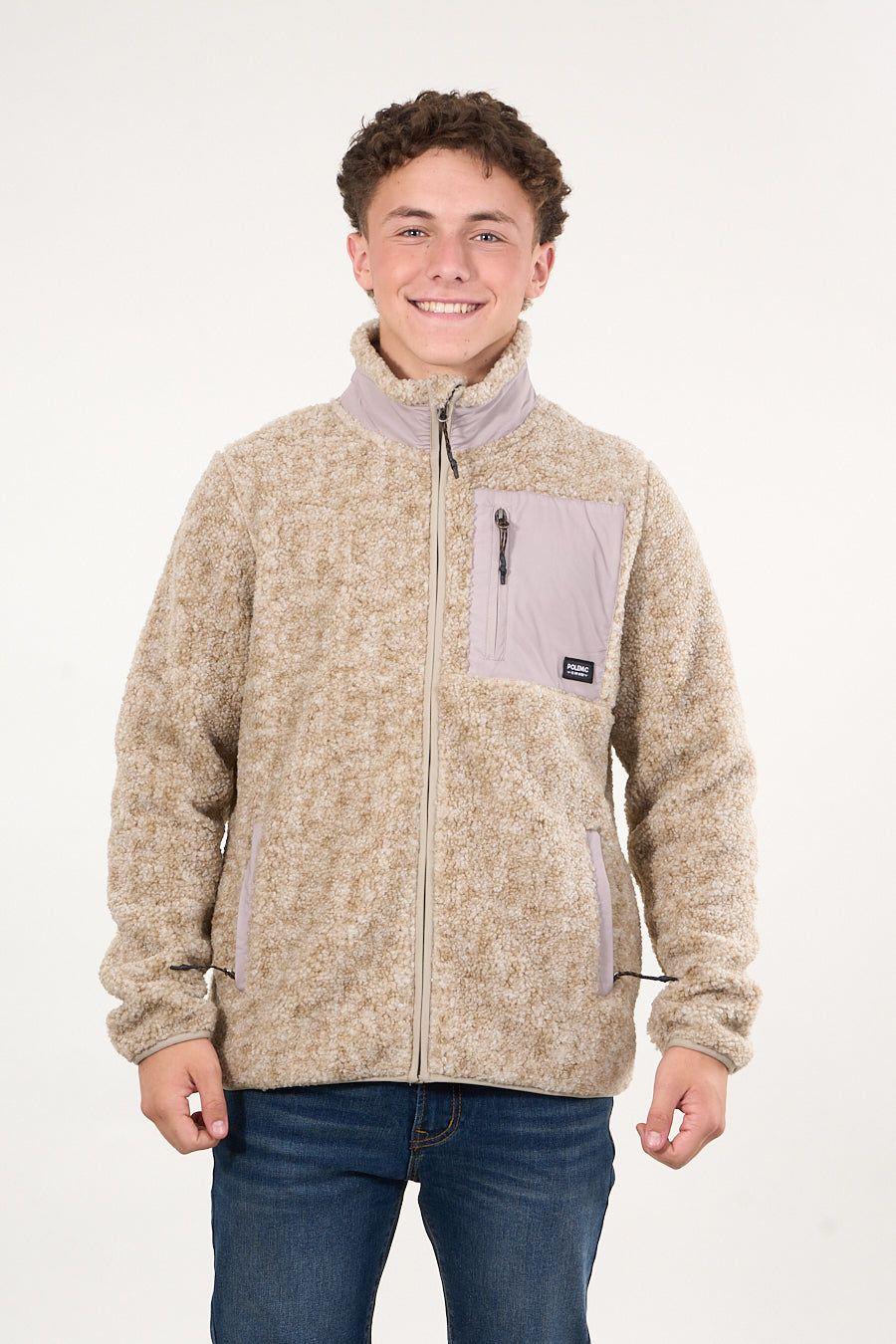 Poleron Polar Sherpa Bonded con cierre Beige wi8316 Polemic-2