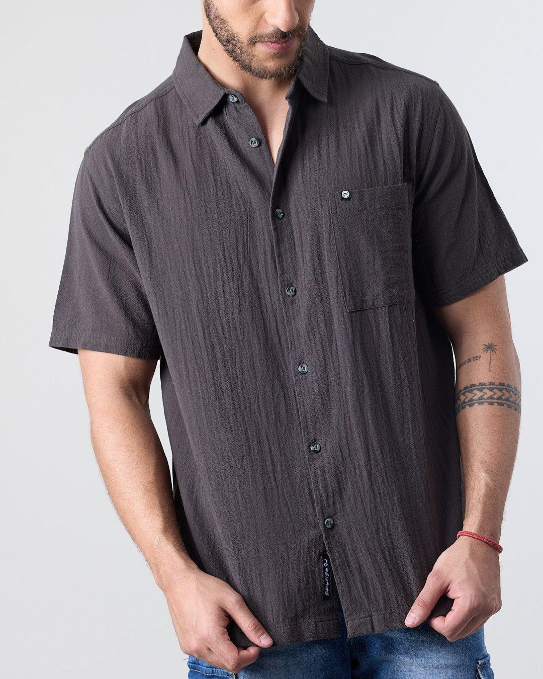 Camisa manga corta Hombre Algodón con textura XV5782 Polemic-2