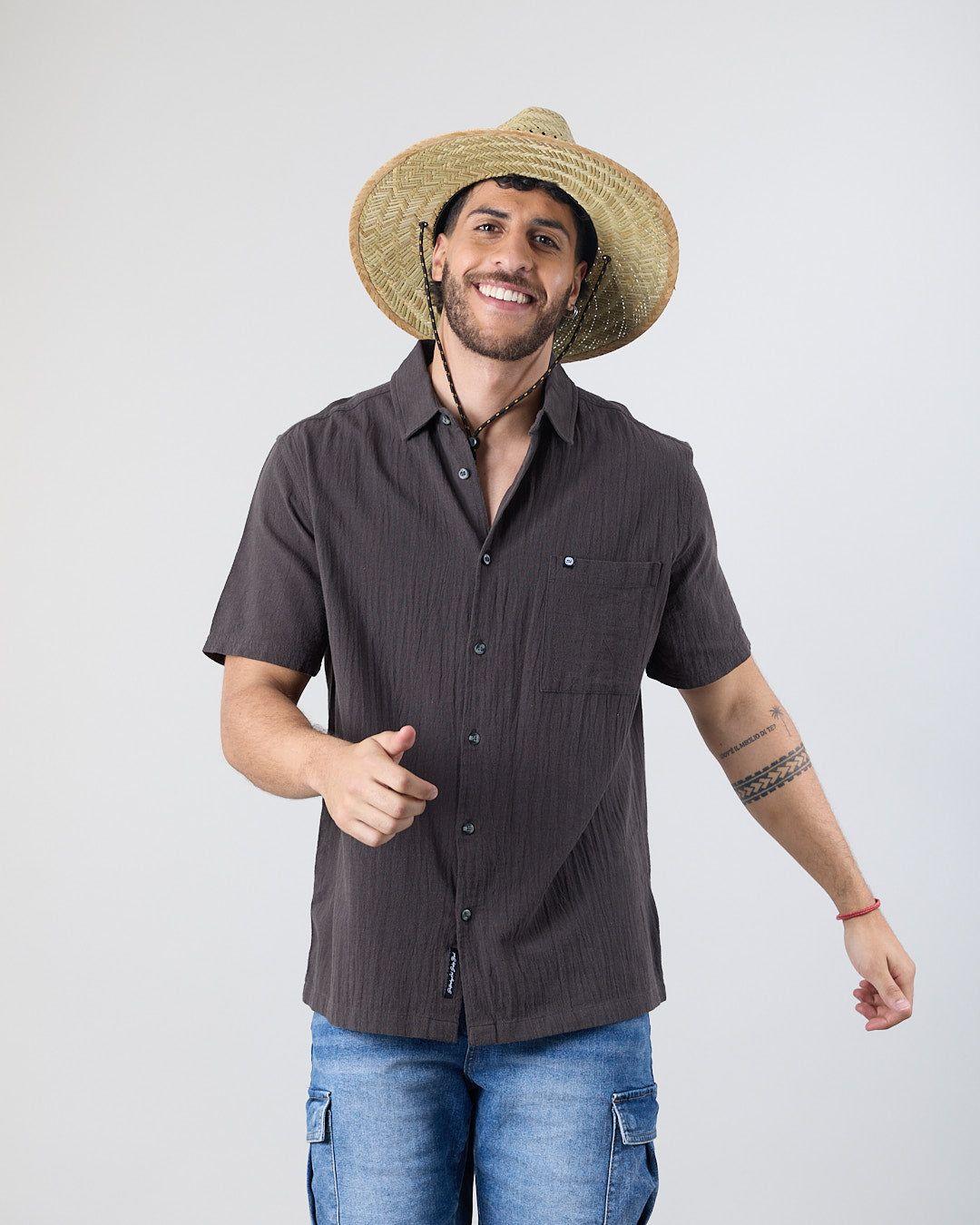 Camisa manga corta Hombre Algodón con textura XV5782 Polemic-5